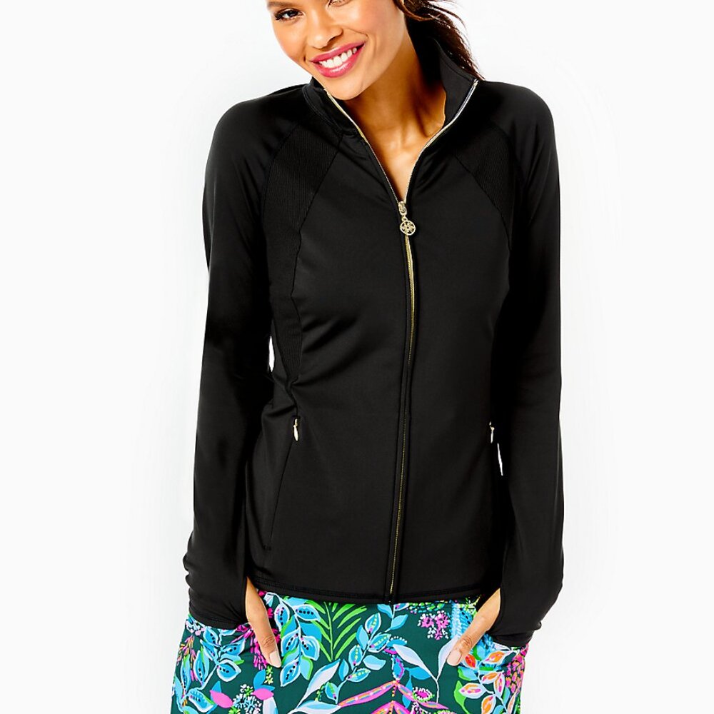 Lilly Pulitzer Luxletic Black Tennison Jacket